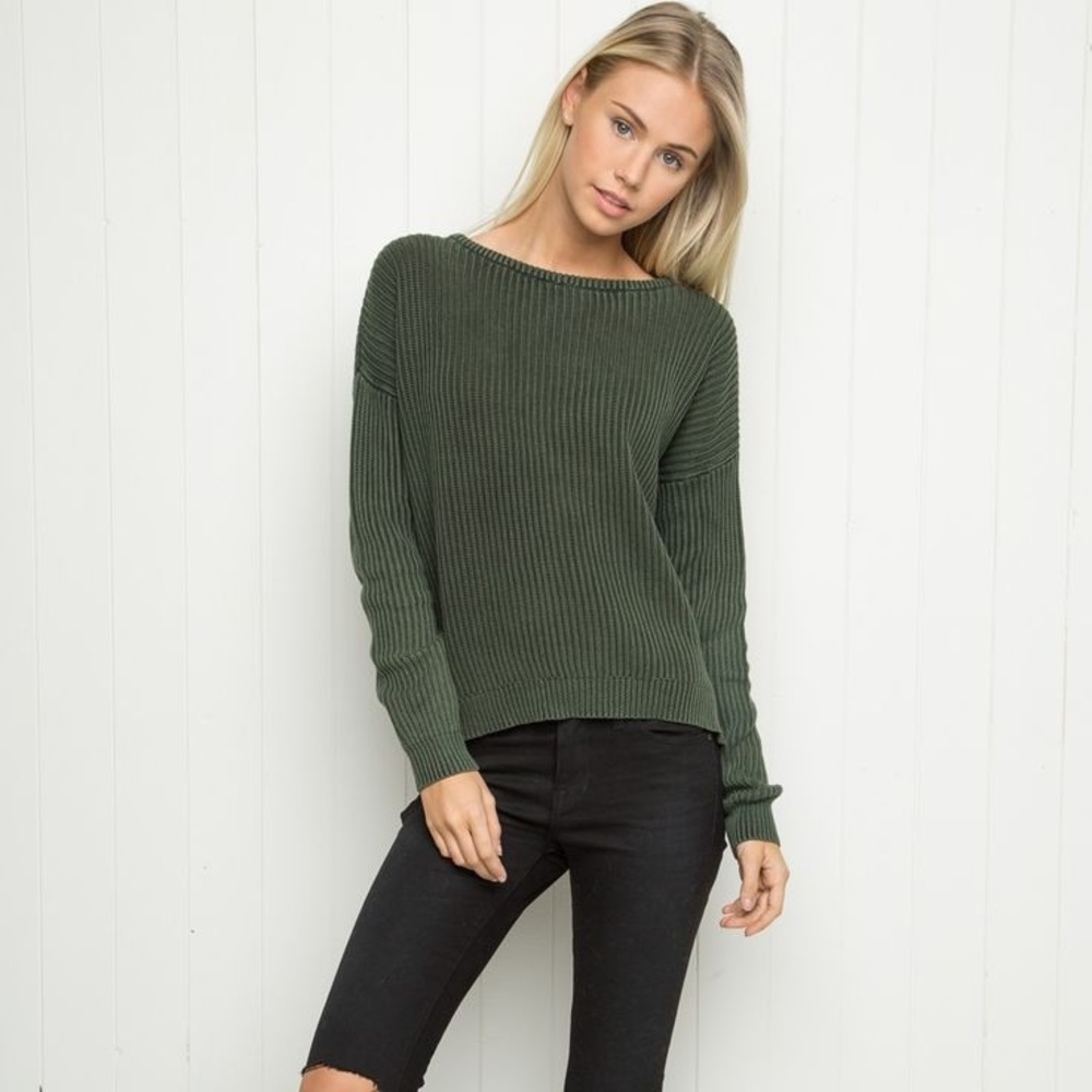 Green Knit Sweater Brandy Melville